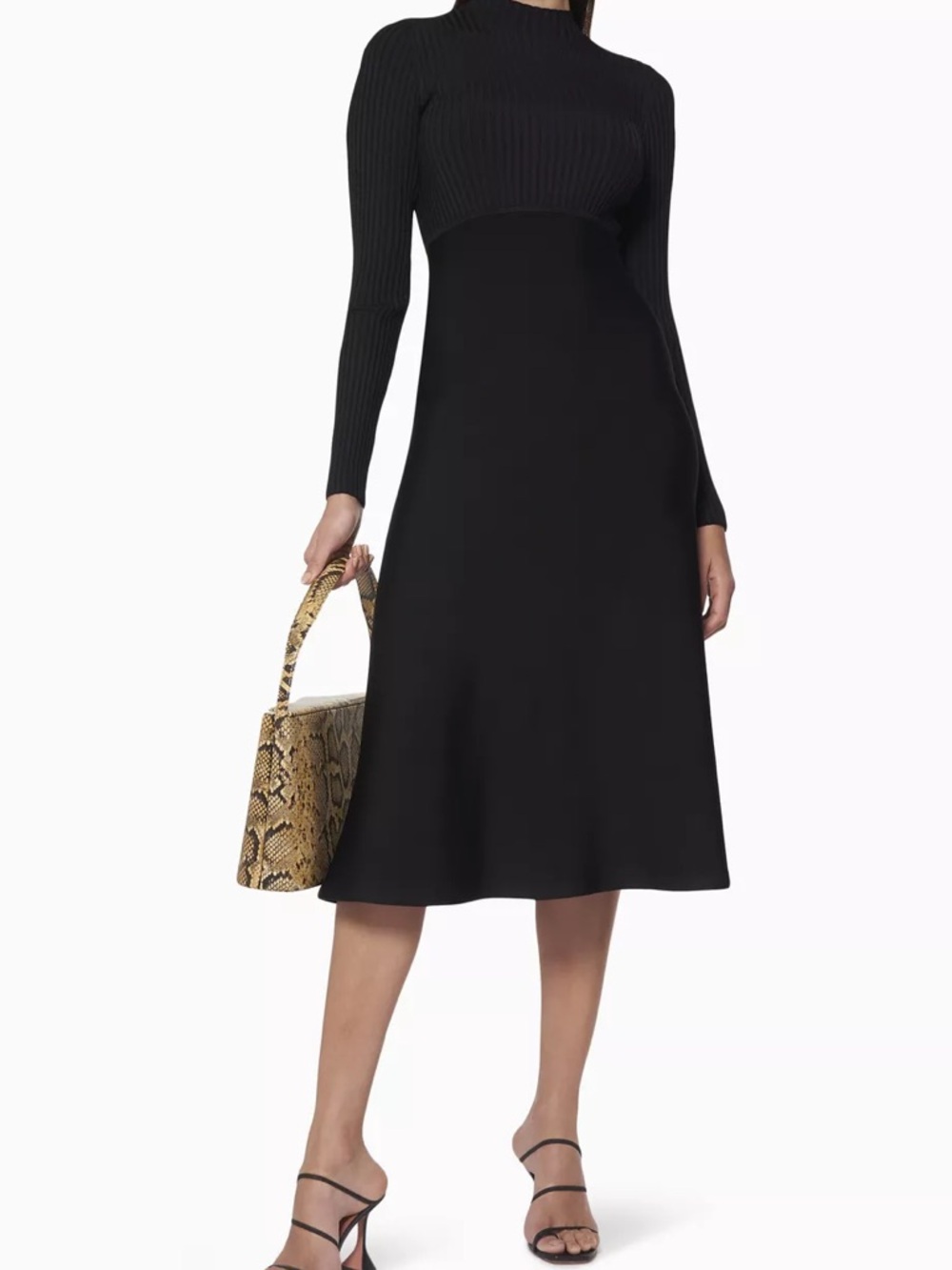 THEORY Compact Ribbed Midi Dress - Picture 2 of 11